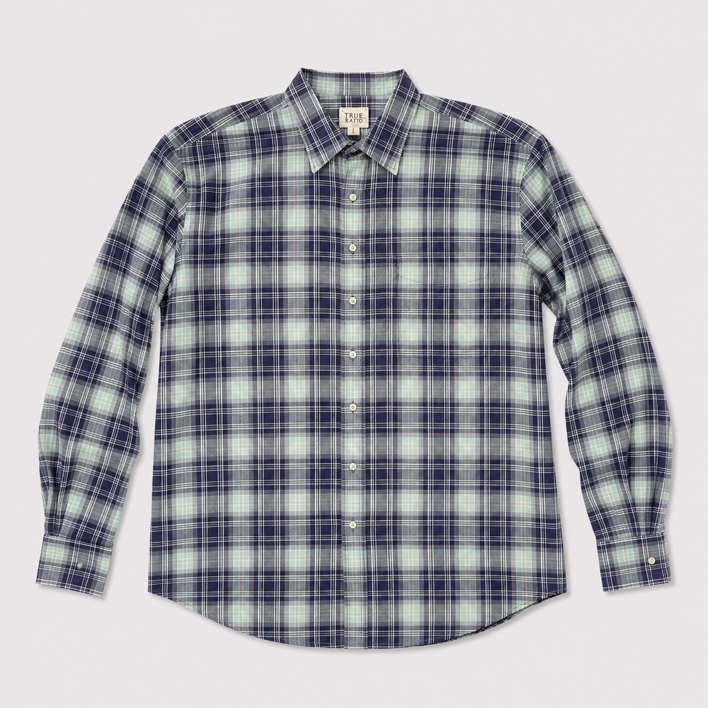 True Nation Mens 4XLT Blue Green Plaid Button Up Long Sleeve Shirt Big Tall
